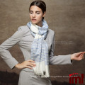 Yarn Dyed Blue White Stripe Fashion Wool Scarf Wholesale